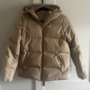 Cole Haan Cream Puffy Hooded short Jacket